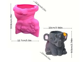 Molde silicona maceta elefante